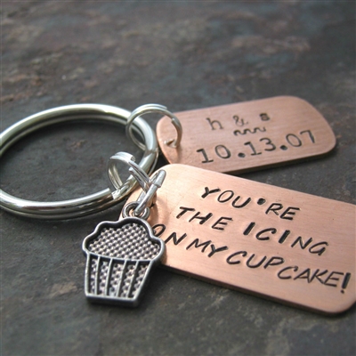 Personalized You're the Icing on My Cupcake Key Chain