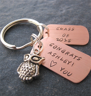 Personalized Class of 2015 Graduation Key Chain