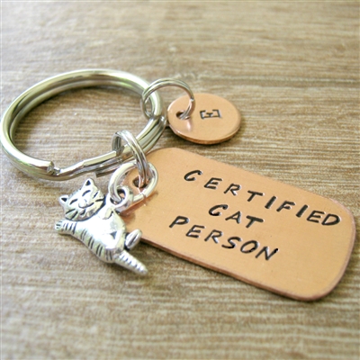 Certified Cat Person Key Chain for Cat Lovers