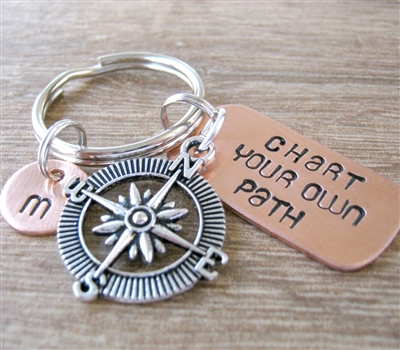 Compass Key Chain, Chart Your Own Path