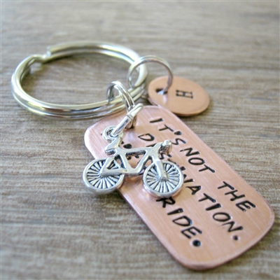 It's Not the Destination, It's the Ride Key Chain, Bicycle Charm