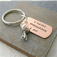 I Grill Therefore I Am, BBQ Grill Key Chain