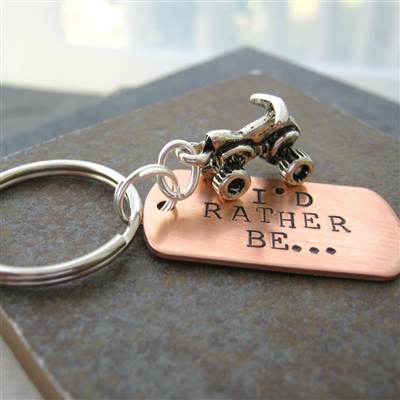 ATV 4 Wheeler Key Chain, I'd Rather Be 4 Wheeling