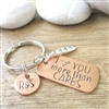 I Love You More Than Carbs Keychain with baguette charm