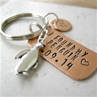 I Found My Penguin Keychain with Anniversary Date