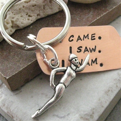 Swimmer's Key Chain, I Came, I Saw, I Swam