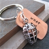 What the Puck? Hockey Key Chain with hockey mask charm