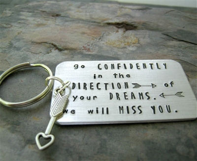 Go Confidently in the Direction of Your Dreams Key Chain, Thoreau