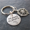 Latitude Longitude Key Chain with Compass