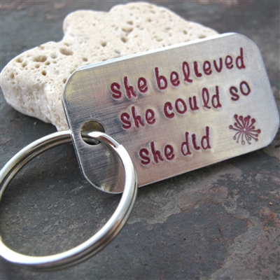 she believed she could so she did key chain