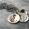 Personalized Mother's Necklace, nickel silver discs