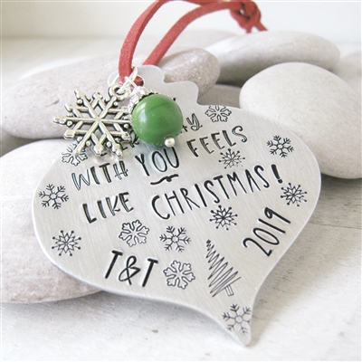 Personalized Couples Christmas Ornament, Every Day With You Feels Like Christmas