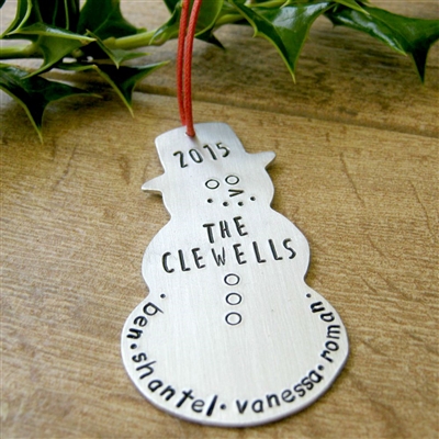 Personalized Snowman Christmas Ornament 2018