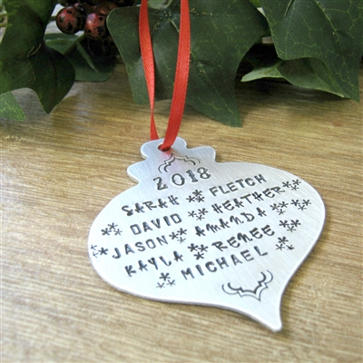 Personalized Large Family Christmas Ornament