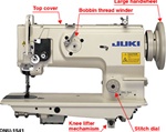 JUKI DNU-1541S 1-needle, Unison-feed, Lockstitch Machine with Large Hook with safety mechanism