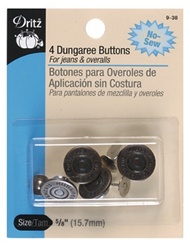 DRITZ D9-38 4 Dungaree Buttons Antique