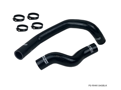 P2M NISSAN SR20DET RADIATOR HOSE KIT : BLACK (4 PLY W/ALUMINUM CLAMPS)