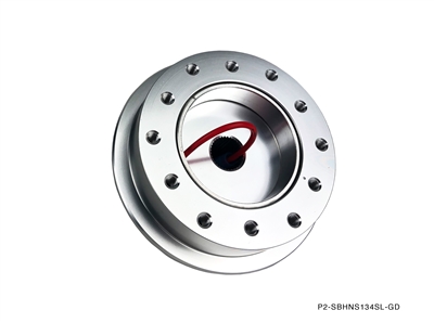 P2M NISSAN S13 (NON-HICAS) /14 BILLET ALUMINUM 40MM STEERING WHEEL HUB ADAPTER : SILVER (40MM)