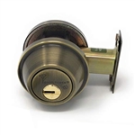 Mul-T-Lock Junior - Antique Brass US5 Finish Double Cylinder Cronus Deadbolt Adj Backset Grade 2 HIGH SECURITY 008 KEYWAY