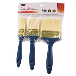 Tusa 020-109 Paint Helpers 3 Piece Plastic Handle Brush Set, 1", 2", 3"