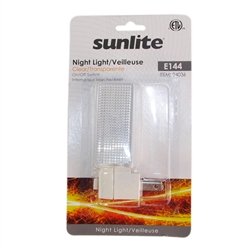 Sunlite 04036 E144, 4 Watt 120 Volt Max 7 Watt, Clear Rectangular Basic Night Light With On - Off Switch Incandescent Bulb
