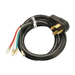Master Electrician, 09156ME, 6', 10/4 SRDT, 4 Conductor Black Round Dryer Cord, Right Angle Male Plug, 30A Extension Cord