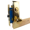 Maxtech Metro Version (Like Marks 114A/3) 1033BMR Polished Brass US3 Right Hand Apartment Mortise Entry Lockset, self-Adjusting spindles with Screwless Knobs Thru Bolted Lock Set