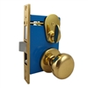 Maxtech, (Like Marks 22AC), Polished Brass US3, Left Hand, Ornamental Knob Rose Mortise Entry Lockset Iron Gate Door - Single Cylinder Lock Set with Marks Thumb Turn