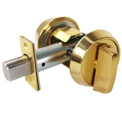 Medeco 11-0100-05-00 Bright Brass US3 Grade 1 Single Cylinder Deadbolt With 2-3/8" Backset And High Security Original 00 Keyway