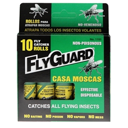 FlyGuard 1151 10 Fly Paper Ribbon Catcher Rolls Catches Most Flying Insects