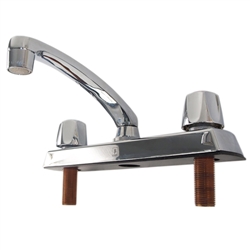 BayPointe 116904 Basic Chrome Finish 2 Handle Kitchen Faucet Metal Housing