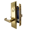 Marks Metro 116A/3-X Polished Brass Left Hand Entrance Angled Lever Escutcheon Plate Mortise Entry Lockset Wide Faceplate Screwless Thru-Bolted Lock Set