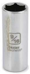 Master Mechanic, 119388, 3/8 Drive, 9/16" , 6 Point Deep Well Socket.