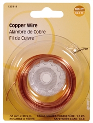 Hillman Anchor Wire, 123111, 100', 24 Gauge, Copper Wire