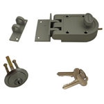 GUARD SECURITY, 1303SN, Dull Chrome, Jimmy Proof Single Cylinder Deadlock Deadbolt With Angle and Flat Strike, Boxed