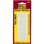 Ivy Classic, 16004, 4" Hot Melt Glue Sticks, Clear, 6 Pack, For 1/2" Diameter Glue Guns