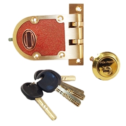 Magnat (Segal, MUL-T-LOCK Like) Solid Bronze Jimmy Proof Deadlock Deadbolt Single Cylinder Lock Set with High Security Rim Cylinder Solid Brass US3 Finish, Bronze (US10) Body, HIGH SECURITY, 006 KEYWAY, 5 Keys