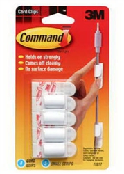 3M Command, 17017, 4 Pack, Wire Cord Clip With Command Adhesive