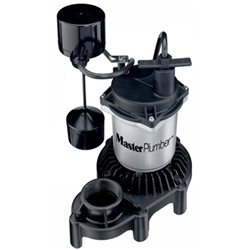 Pentair Water - Master Plumber 176953 1/3 HP Zinc & Plastic Mechanical Submersible Sump Pump With Vertical Switch