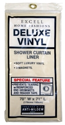 EX-CELL, 1ME-040O0-0699-111, 70" x 71", Deluxe Magnetic Shower Curtain Liner, Bone