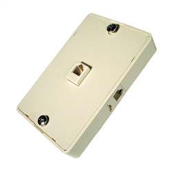 CONECT IT, 20-513, Ivory, Surface Mount, 3 Way Modular Phone Jack Wall Plate