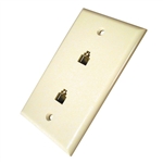 CONECT IT, 20-520WH, White, Flush Mount, Modular Phone Duplex Jack Wall Plate