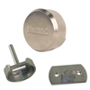 Guard Security (Like American Lock A2000) 2-7/8" Shackleless Padlock Hockey Puck Round & Maxtech Hasp Pin Set