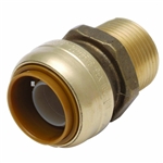 EZ-Bite 2012026 1" x 1" Male Iron Pipe Straight Connector, Sharkbite Push Fit Fittings For Use With Copper Tubing CTS, CPVC & Pex