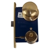 Marks 22AC/5-W-LHR, Antique Brass, Left Hand, Ornamental Knobe Rose Mortise Entry Lockset Iron Gate Door Double Cylinder Lock Set, 2-1/2" Backset, 1" X 7-1/8" Faceplate