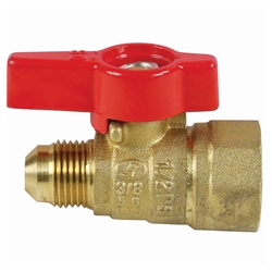 Aqua Plumb, 2494, 3/8" Flare x 1/2" Female FPT, Forged Brass, Gas Ball Valve