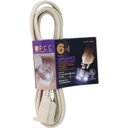 Power Cords & Cables PCC, 25606, 6', 14/3 SPT-3, Heavy Duty Air Conditioner Or Major Appliance Extension Cord