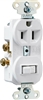 Cooper, 274W-BOX, 2 Pole, 3 Wire Grounding, Combination Switch & Outlet, Duplex, 15A, 125V, White