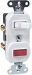 Cooper Wiring, 277W-BOX, 15A, 120/125V, White, Single Pole Switch & Pilot Light, Duplex