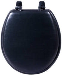 Sanderson Plumbing, 3000WB-BLK, Black Padded Toilet Seat, Heavy Duty Leather Grained Vinyl